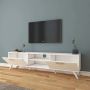 Shop Home Canvas Free Standing TV Stand with Storage Drawers