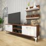 Home Canvas Modern Pedestal Design TV Unit with Wall Shelf