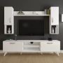 Modern Design Tv Unit with Wall Mounted Shelf White