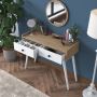 Home Canvas Mirrored Makeup Dressing Table with 2 Drawers