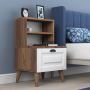 Shop Home Canvas Bedside Table Night Stand with Shelves