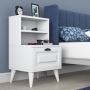 Shop Home Canvas Bedside Table Night Stand with 2 Shelves