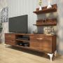 Shop Home Canvas Modern Pedestal Design TV Stand with Wall S