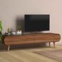 Lotus TV stand for Living Room - Wooden Legs Up to 50 Inch T