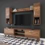 Modern Design Free Standing TV Stand with Wall Mounted Shelf