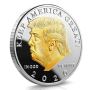 GOLD AND SILVER PLATED PRESIDENT TRUMP 2020 COIN