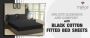 UNLOCK ELEGANCE AND COMFORT WITH BLACK COTTON FITTED BED SHE