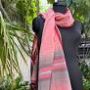 Handwoven Elegance: Pink Kala Cotton Dupatta