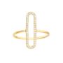 Yellow Gold 1/5ctw Diamond Paper Clip Frame Ring