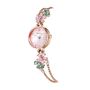 ORSGA FLEUR Pink Green Dial Flower Chain Bracelet Watch