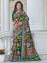 Buy Lovely Green Patola Weaving Silk Wedding Wear Saree