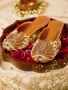 Shop Beautiful Elegant Gold Lotus-Mules by 5 Elements