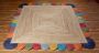 Scalloped Jute Rug, Scalloped Square Rug, Natural Jute Rug, 