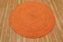 Indian Handmade Jute Area Rug Orange Jute Kilim Braided Roun