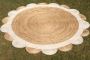 Indian Handmade Area Rug Scallop Rug Outdoor Rug Natural Jut