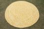 Yellow Cotton Rug Turkish Round Rug Beautiful Braiding Chind