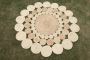 Beige Scalloped jute round area rug Handmade scallop living 