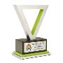 Clarkson Collection -Metal Triangle Upright Award with Color