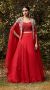 Shop Red Embroidered Cape Set by Basanti Kapde Aur Koffee