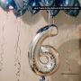  Blue Theme Ceiling Balloons With Number 6 in Dubai 