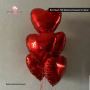  Red Heart Foil Balloons Bouquet in Dubai 