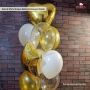🎈 Gold & White Shapes Balloons Bouquet in Dubai! 🎈