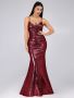 Buy the Dawn thin strap sequin ball dress in burgundy from E Buy the Dawn thin strap sequin ball dress in burgundy from E