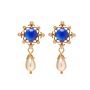 LEWIS SEGAL SUN BLUE STONE & PEARL EARRINGS LEWIS SEGAL SUN BLUE STONE & PEARL EARRINGS