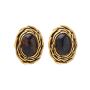 LEWIS SEGAL BLACK STRIPED TURQUOISE OVAL STUD EARRINGS LEWIS SEGAL BLACK STRIPED TURQUOISE OVAL STUD EARRINGS