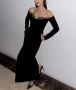 Buy Now Black Velvet Dress