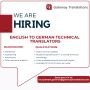 We are looking for IT & Engineering Translators (Eng - Ger)
