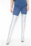 Women Thigh High Kinky Over The Knee Stiletto Boots- Silver 