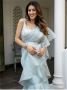 Designer Blue Sequin Organza Frill Saree