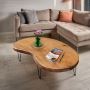 A contemporary rustic wooden centre table that perfectly com