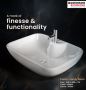 Johnson Bathrooms Fusion White Glossy Vanity Basin - Germ-Fr