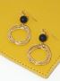 Organic Circle Drop Semi-Precious Stone Dangle Earrings