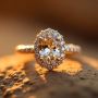 1ct Oval  Seamless 2D Halo Lab Grown Diamond Engagement Ring