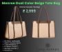 Stylish Monroe Dual Color Beige Tote Bag