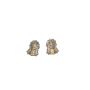 14 karat Gold Jesus Face Two Tone Stud Earrings