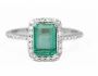 1.63tcw VVS Clarity Colombian Emerald Solitaire Halo Wedding