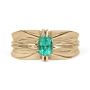 0.90 Carat Oval Cut Colombian Emerald Men's Solitaire Ring