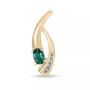 0.85tcw Natural Emerald-Oval Cut & Diamond Accent Split Gold