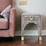 Bone Inlay Bedside Table with Storage