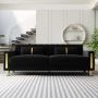 Couch black sofa with golden legs 