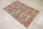 Handwoven Cotton Chindi Area Rug Hand Braided Jute Multicolo