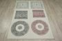 Washable Cotton Rug 6x9 8x10 ft, Beige Red Hand Block Printe