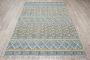Floral Gray Green Cotton Rug Rectangle 4x6 Washable Carpet, 