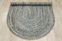 Blue Jute Oval Rug Beige Cotton Chindi Area Rug Hand Braided