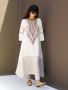 Rakhi Gift For Sister :- Ivory Hand Embroidered Kurta For Wo