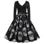 Skull Print Dress for Edgy Style | Mask & Capes